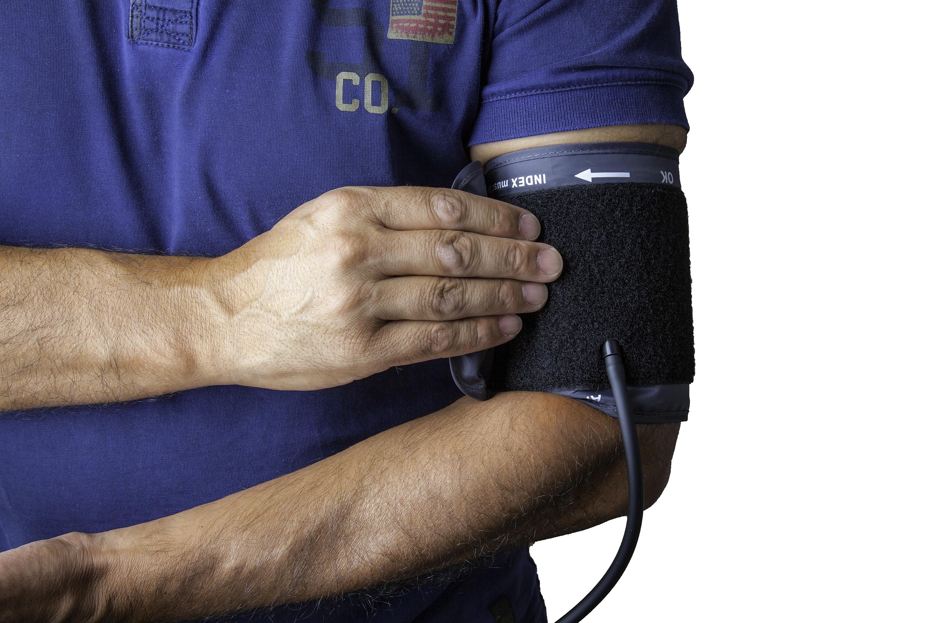 Person monitoring blood pressure